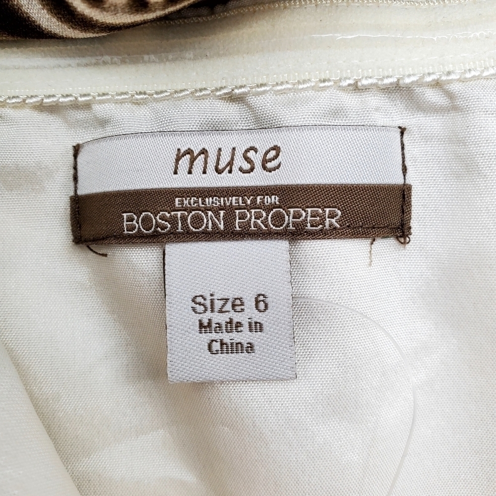Muse Boston Proper Tribal Print One Shoulder Fringe Dress - Picture 9 of 11